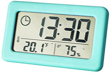 Lancoon LCD Digitale Uhr, Temperatur & Luftfeuchtigkeit mit ℃/℉ Schalter Dünne Bunte Batterieversorgung Großes Display 12/24 Stunden Hängend Stehend für Heim Schlafzimmer