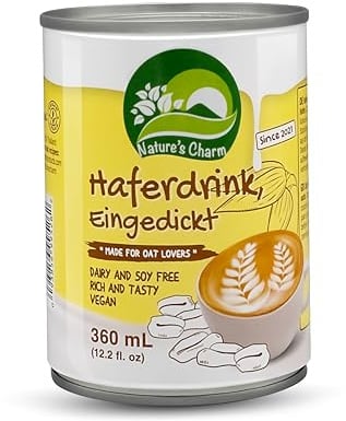 Nature’s Charm eingedickter Haferdrink I Vegane Kondensmilch-Alternative mit cremiger Konsistenz I Ideal für Kaffee, Cappuccino, Desserts und Gebäck I 6 x 360 ml