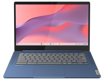 Lenovo IdeaPad Slim 3 Chrome 14M868 - Ordinateur Portable 14'' HD (MediaTek Kompanio 520, RAM 4Go, SSD 64Go, Arm Mali-G52 2EE MC2 GPU, Chrome OS) Clavier AZERTY Français - Bleu, Bleu foncé