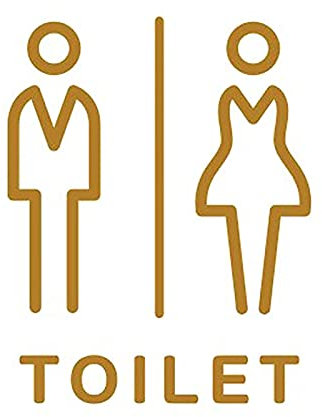 Panneau de toilettes pour hommes et femmes, autocollants muraux WC, panneau de porte WC unisexe pour salle de bains, panneau de toilettes en acrylique auto-adhésif pour hôtel, centre commercial, rest