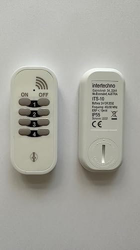 Intertechno ITS-10 Funk Handsender/Fernbedienung wetterfest IP55, weiss