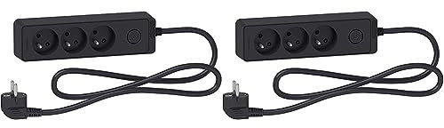 Schneider Electric SC5ST9331B Rallonge multiprises 3 Prises 2P 1,5m, Noir Anthracite, Câble (Lot de 2)