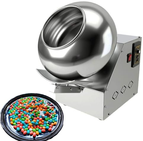FAcoLL Automatic Sugar Coating Machine, 2-5KG/H Commercial Chocolate Panning Machine, Candy Coater Maker, Coater Sugar Ball Coating Drying Machine for Pharmaceutical Food Industries