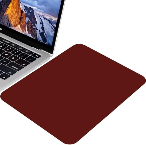Origin-Joy Mauspad, großes PU-Leder Mauspad ohne Logo-Design, Computer-Mauspad mit rutschfester Wildleder-Basis für Gaming, Schreibtisch, kabellos, Laptop, Reisen, Büro (Burgunderrot, 45 x 40 cm)