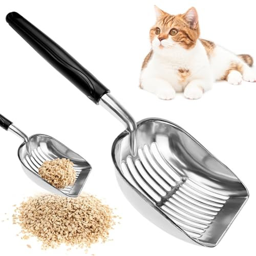 LTHERMELK Katzenstreuschaufel Katzenklo Schaufel Metall Aluminiumlegierung Katzenschaufel mit Griff für Haustier Katzen Hunde Kleintier
