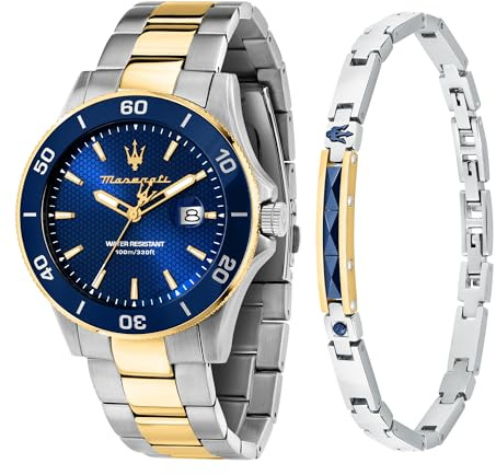 Maserati Herrenuhr, Uhrzeit, Datum, Analog, Stahlarmband, Competizione Kollektion, Special Pack mit Armband – R8873600007