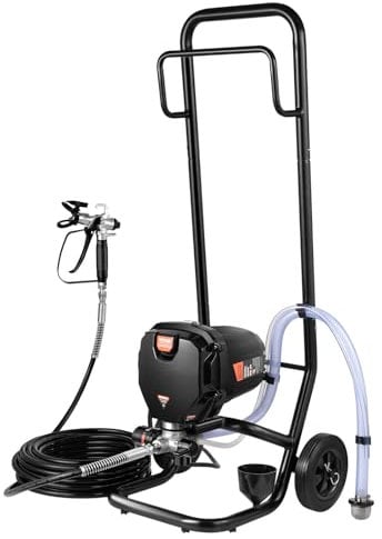 VEVOR Spruzzatore Vernice con Supporto, Spruzzatore Airless Elettrico ad Alta efficienza 750 W 3000 PSI Carrello, Effetto Pittura Fine e Uniforme, Spruzzatori di Vernice per Mobili