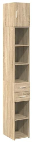 vidaXL Hochschrank Schmal Sonoma-Eiche 30x42,5x225 cm Holzwerkstoff, Hochschrank schmal, Schrank hoch, hoher Schrank, Schrank schmal, schmaler Schrank