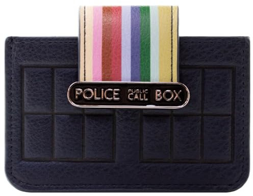 Dr Who Cabine Téléphonique de Police avec Arc-en-Ciel Portefeuille Porte-Cartes, Bleu