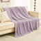 EMME Gewebte Musselin Decke Baumwolle & Fleece Sofadecke Tagesdecke, Flauschig Kuscheldecke für Couch Weich Leichte Atmungsaktive Überwurfdecke, 130x150,Lavendel