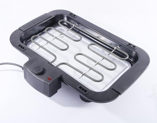 Smokeless Electric Grill 1500W Indoor Electric Table Top Grill with Drip Tray Stainless Steel Easy Clean Temperature Adjustable Camping Cooking