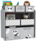 ZONEKIZ Estantería para Juguetes con 6 Cajas de Tela no Tejida Extraíbles Organizador de Juguetes para Niños de 3-8 Años para Dormitorio Guardería 63x30x66 cm Gris y Blanco