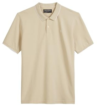 Marc O'Polo Herren Kurzarm-Poloshirt mit Stretch-Anteil Regular Fit, Beige (Pure Cashmere), XL