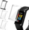 ivoler 3 Stücke Hülle mit Schutzfolie für Fitbit Charge 6 / Fitbit Charge 5, Vollständige Abdeckung Stoßfest Kratzfest Schutzhülle Ultradünne Weiche TPU Displayschutz Case, 2 Klar + 1 Schwarz