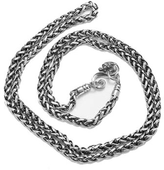 Calefee Halskette Silber 925 Ohne Anhänger, Halskette 50cm Damen 5mm Breit Hip Hop Ketten Männer Modeschmuck