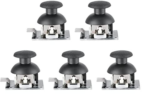 Rankomu Joystick 5Pcs Dual Axis Joystick Module for PS2 Game Controller, Gamepad Control Lever Sensor, Compatible with Arduino, Joystick Parts