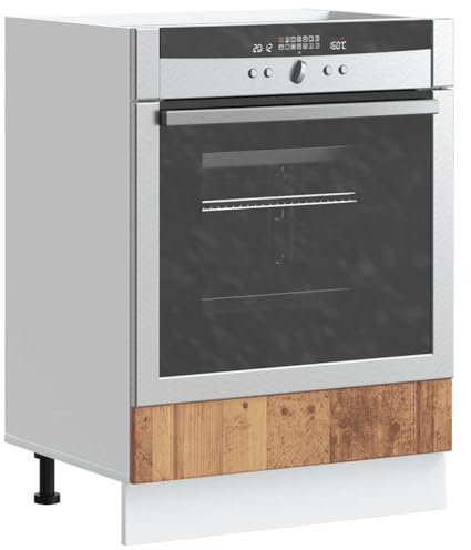 Myheimly Küchenschrank Küchenzeile,Küchenmöbel Einbauküche Schrank,Holzwerkstoff Schrank,Altholz,Herdumbauschrank 60 cm,60 x 46 x 81.5 cm