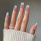 French False Nails,Pack of 24 Press on False Nails,French Nails Medium Square Cute Flowers Nail Art Decoration French Shiny Manicure Acrylic Nails for Women and Girls