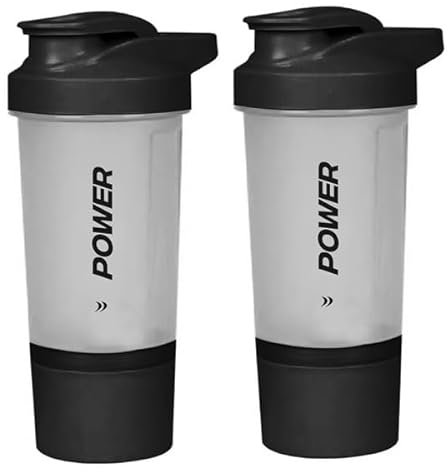 ACUNA Stainless Steel Shaker Bottle - 600 ml | Protein Mixes Insulated Metal Protein Shaker, Premium Double Wall Supplement Shakes Shaker, BPA free Leakproof Hot & Cold Drink Bottle (Metallic Black)
