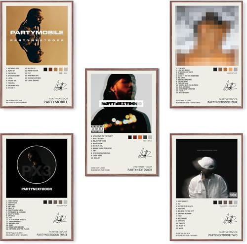 generisch Partynextdoor Music Album Cover Signed Limited Leinwand Poster (Set of 5) Unframed:8inx12in(20x30cm)