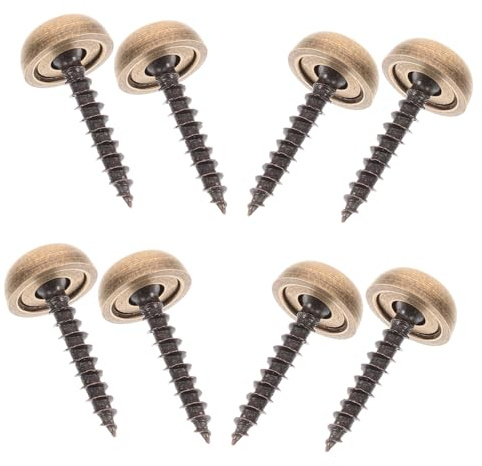Zierschrauben mit Kappen aus Messing, 8 Stück, 13mm | Glas Schilder und Möbel, Selbstschneidend, Antike Farboptik, Praktische Ausführung