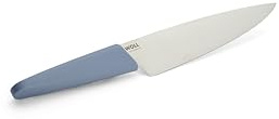 Woll – Cutting Edge Kochmesser 20 cm – Großes Küchenmesser aus deutschem Edelstahl DIN 1.4116 – ergonomischer Griff blau – Scharfes Allzweckmesser für Gemüse, Fleisch & Fisch