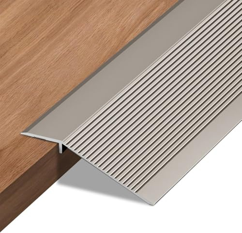 Profilo di livellamento autoadesivo in alluminio per pavimento 10-35mm | Profilo di compensazione altezza per soglia di porta | Per laminato, piastrelle, PVC e parquet | Nero/Antracite | 90cm (Viola e