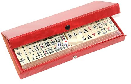 TONGIHS 144 Piezas Mini Juego de Majong Chino,para Fiestas de Viaje,Blanco