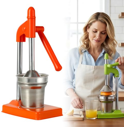 Zitronenpresse Edelstahl, 2026 Neu Manuell Saftpresse Wartungsfrei und Leistungsstark, Obstpresse Limettenpresse Klein Lemon Squeezer Spülmaschinengeeignet Und 100% Auspresstechnik (Rot)