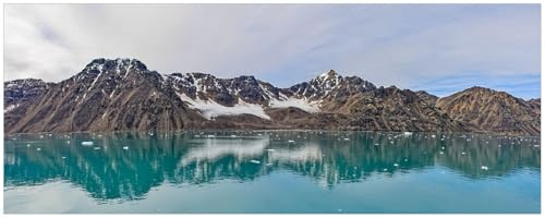 Wallario Küchenrückwand selbstklebend 115 x 50 cm, Motiv: Berge im arktischen Meer | Spritzschutz abwischbar & pflegeleicht