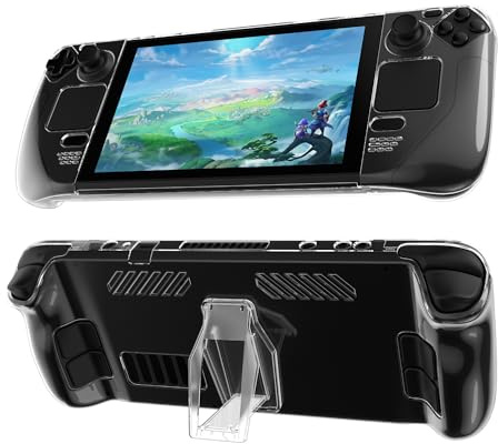 kwmobile Custodia protettiva con supporto per Valve Steam Deck - Cover antiurto per console portatile - Accessorio gaming trasparente