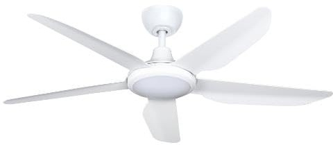 Perenz 7157B IR - Ventilatore da Soffitto con Luce, Telecomando 5 Pale Diametro 132 cm Bianco