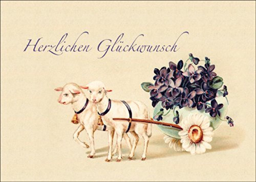 Kartenkaufrausch Nostalgische Blumen Geburtstags Glückwunsch Grußkarte mit Veilchen • auch zum direkt Versenden mit Einleger • um zum Geburtstag zu gratulieren mit Umschlag