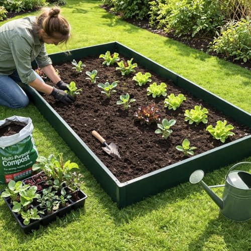 GardenSkill Raised Bed for Garden | Large Planter Vegetable Grow Box Frame for Outdoor Allotment Tomato Fruit Herb Flower | Modular Veg Crop Container Trough Kit (2.5m x 2.5m x 150mm high)