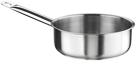 Casserole basse en acier inoxydable pour induction avec une poignée, diamètre 240 mm
