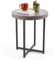 VonHaus Grey Side Table - Concrete Effect End Table – Living Room Table w/Industrial Black Legs – Round Small Table for Living Room, Dining Room, Lounge & Hallway – Circular Bedside Stand for Bedroom
