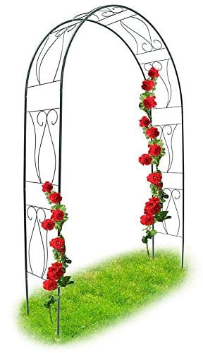BAKAJI Arco Da Giardino Supporto Per Rose Piante Rampicanti In Metallo 153 x 35 x 233H cm Colore Verde Scuro