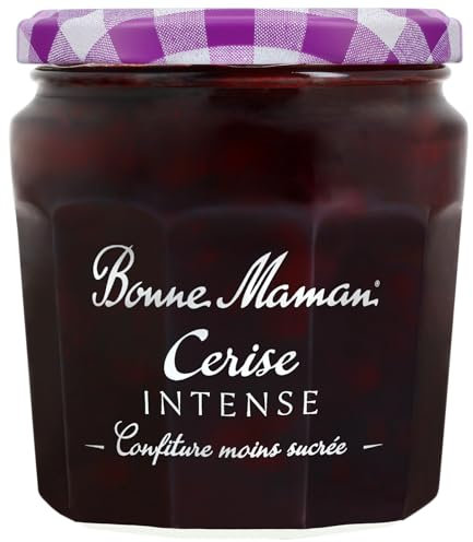 Bonne Maman - Confiture Cerise Intense - Riche en Fruits et moins sucrée - 335g