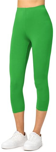Merry Style Damen Leggings 3/4 Capri Leggings aus Viskose MS10-144 (Grün, XXL)
