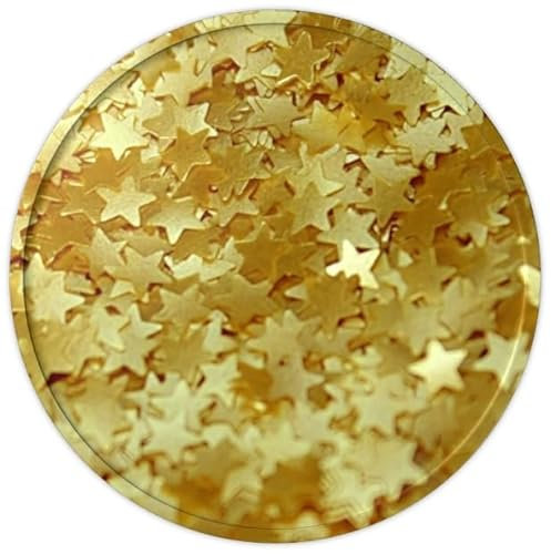 Rainbow Dust Konfetti, essbar, goldfarbene Sterne, zur Dekoration, 1,4 g