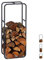 Relaxdays Leñero Interior y Exterior, Acero, Antracita, 100 x 40 cm