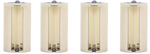 Battery Holder Adapter & Converter 6 x 3.3cm / 2.36 x 1.3inch 1 AA,2 AA,3 AA battery to a D battery Converter Case (4Pack)