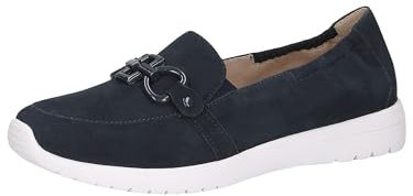 CAPRICE Damen Slipper aus Leder Bequem, Blau (Ocean Suede), 42 EU