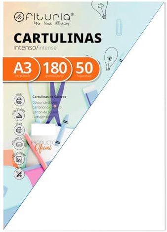 Packung mit 50 weißen Kartons, Größe A3, 180 g