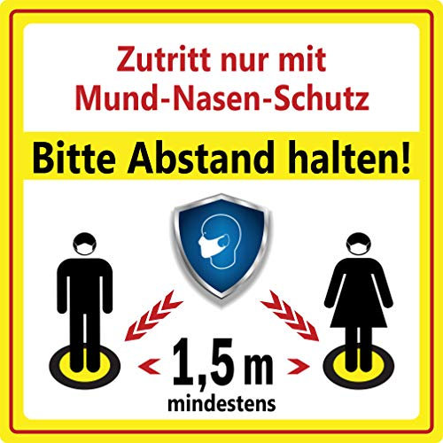 Seem 8 Stück Abstand Halten Aufkleber - 24cm x 24cm rutschfesten Abstand halten Aufkleber fußboden-bemerkenswerten Aufkleber-bodenaufkleber Abstand halten für Unternehmen,Apotheken,Krankenhäuser