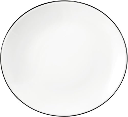 Seltmann 001.758863 Modern Life Black Line Frühstücksteller, Oval, 21cm Größe