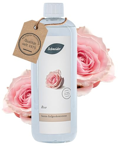Saunabedarf Schneider Sauna Aufguss Konzentrat Rose - 1000ml, naturreine, ätherische Öle, wohltuender Saunaaufguss & langanhaltendes Dufterlebnis
