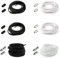 beifon 6 Paar Schleifenlose Schuhbänder Schnürsenkel mit Schnellverschluss elastische Flach Schnürsenkel mit Metallverschluss No Tie Shoelaces Gummi Schuhband Metallkapsel Kinder Unisex(Schwarz+Weiß)