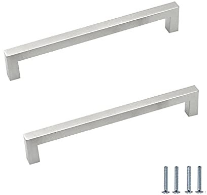 ANSIEDIO 2 Piezas Acero Inoxidable Tiradores Cocina Plata Tiradores de Muebles Tiradores de Puerta Perillas de Muebles Tiradores Armarios 192 mm