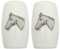 Horse Head China Salt and Pepper Shakers Cruet Set Modern White CSP 185